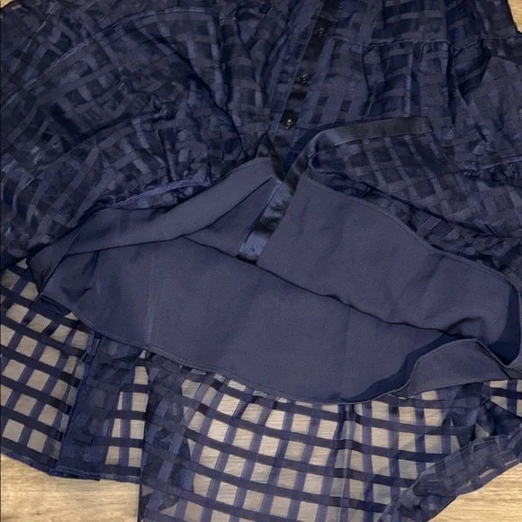 English factory Organza short sleeve button front midi dress - Picture 8 of 11